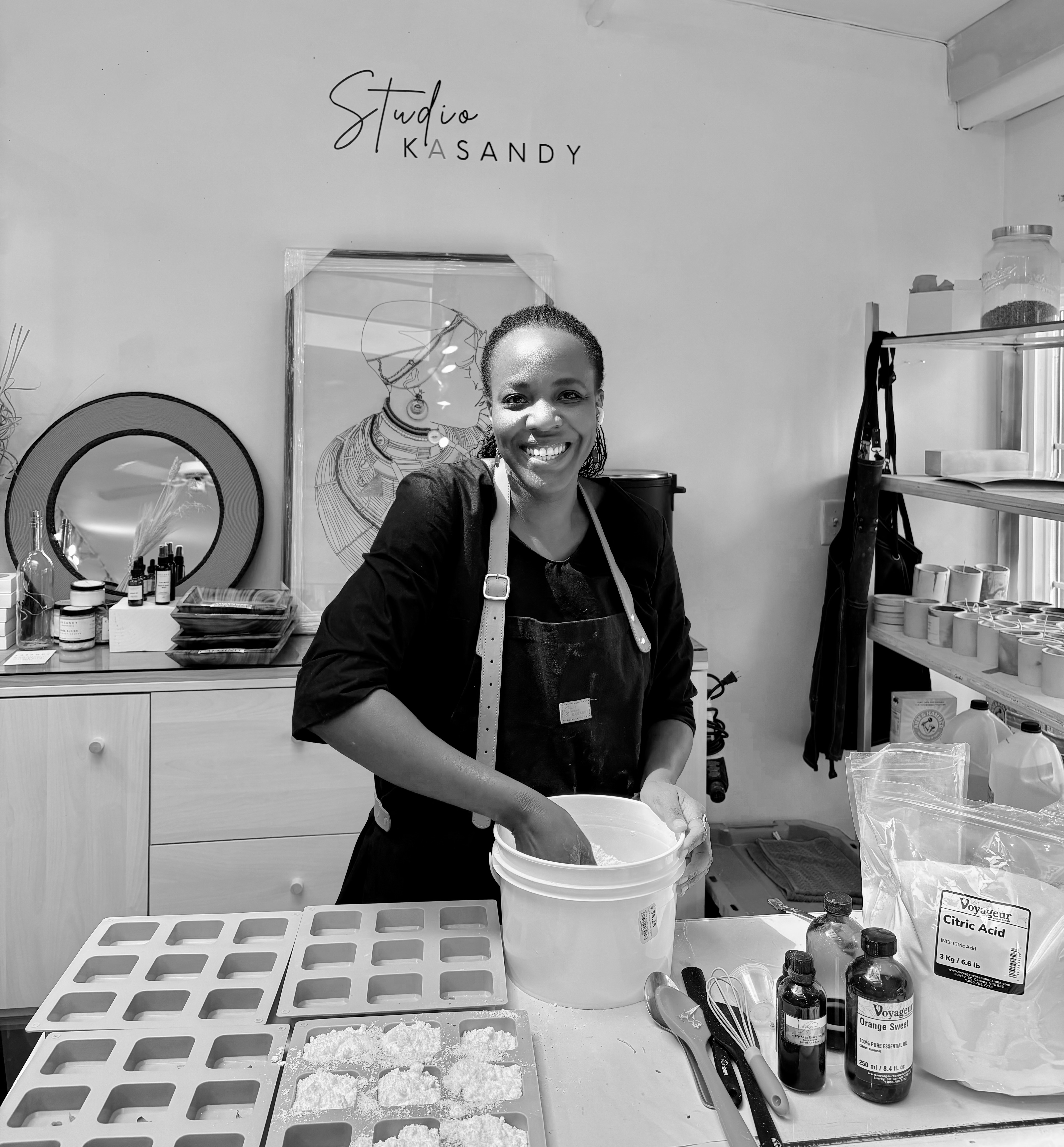 Jackee Kasandy — Founder & CEO of Kasandy, making products in Vancouver studio